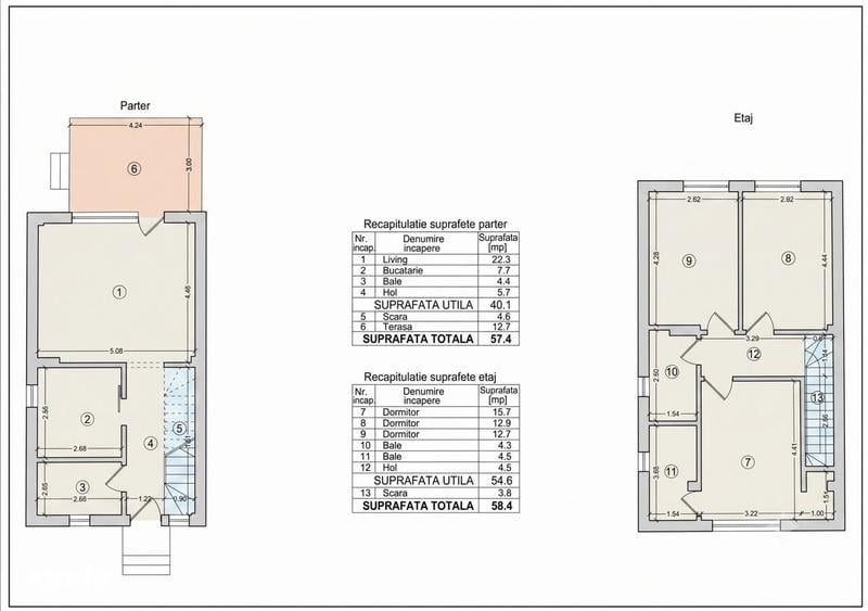 Duplex 4 camere 100mp | 0 comision | Otopeni | mobilat utilat | 165mp - 8