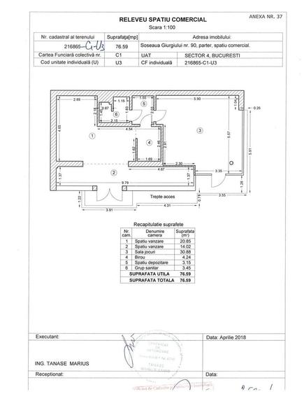 Spațiu comercial, de 76 mp, în Progresul
