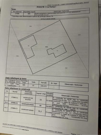 Casă cu 2 camere cu Teren 700 Mp în Săveni