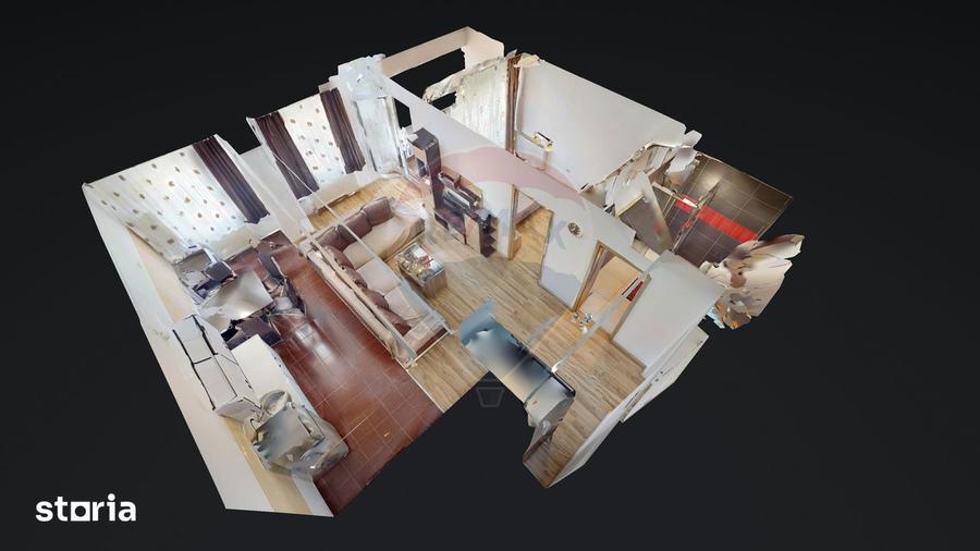 Apartament cu 2 camere semidecomandat în Valea Cetății