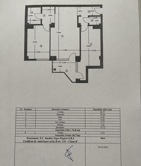 Apartament 2 camere 74,46 mp utili + terasa 6,31 mp, garaj subteran + loc de parcare exterior, boxa, complet mobilat si utilat. - 8