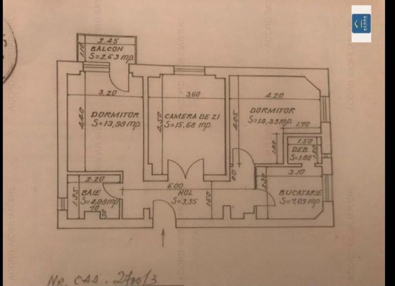 Apartament cu 3 camere decomandat în Faleza Nord