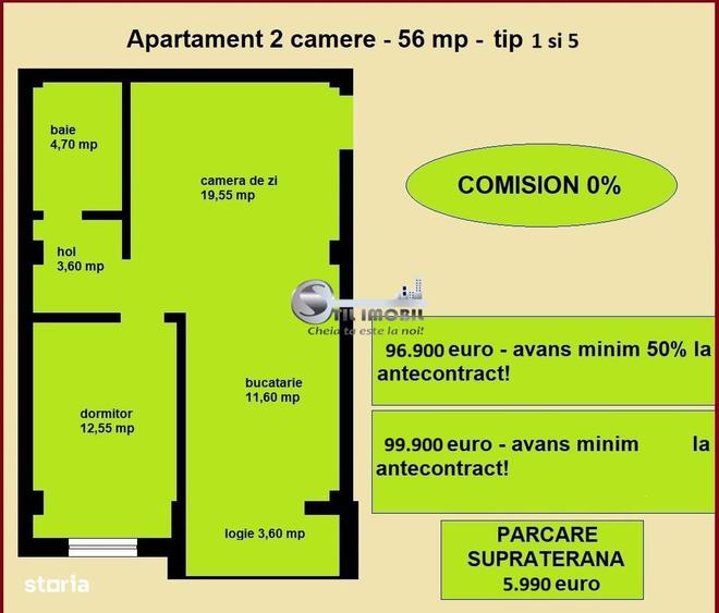 Apartament cu 2 camere în Valea Lupului