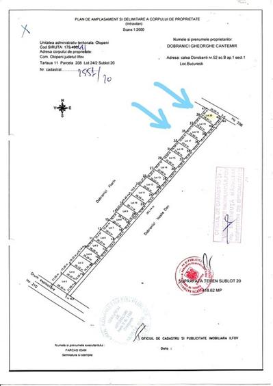 Teren Construcții intravilan de 600 mp, în Odăi