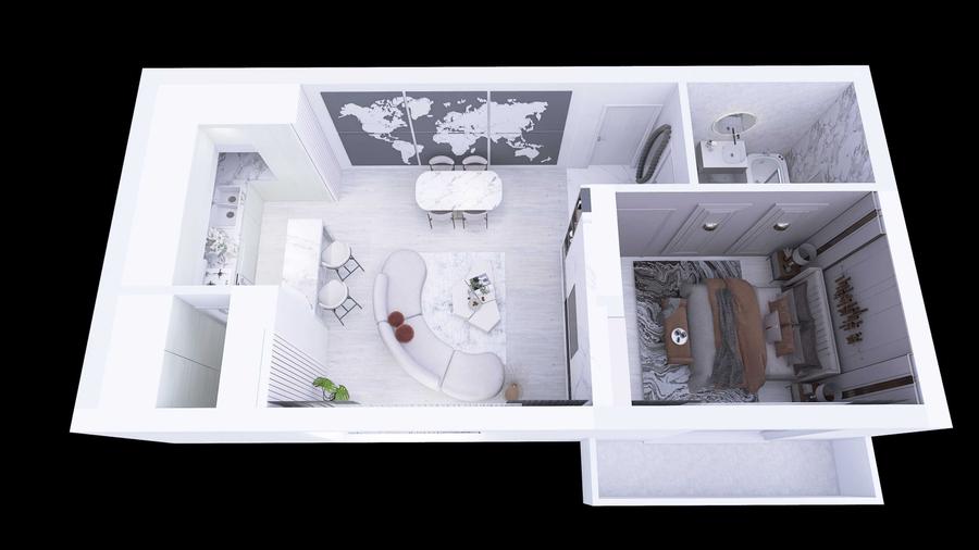Apartament cu 2 camere semidecomandat în Central