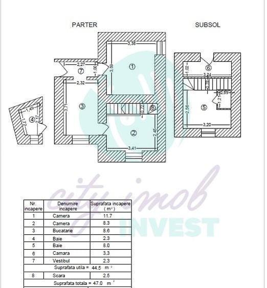 Apartament cu 2 camere decomandat, mobilat în Armeneasca