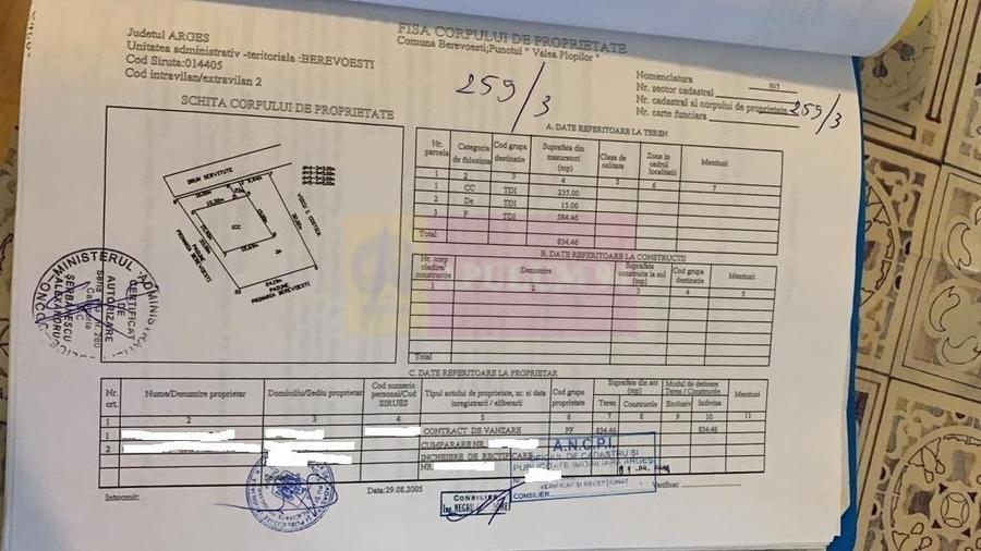Teren Construcții extravilan de 834 mp, în Berevoești