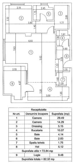 Apartament cu 2 camere decomandat în Odăile