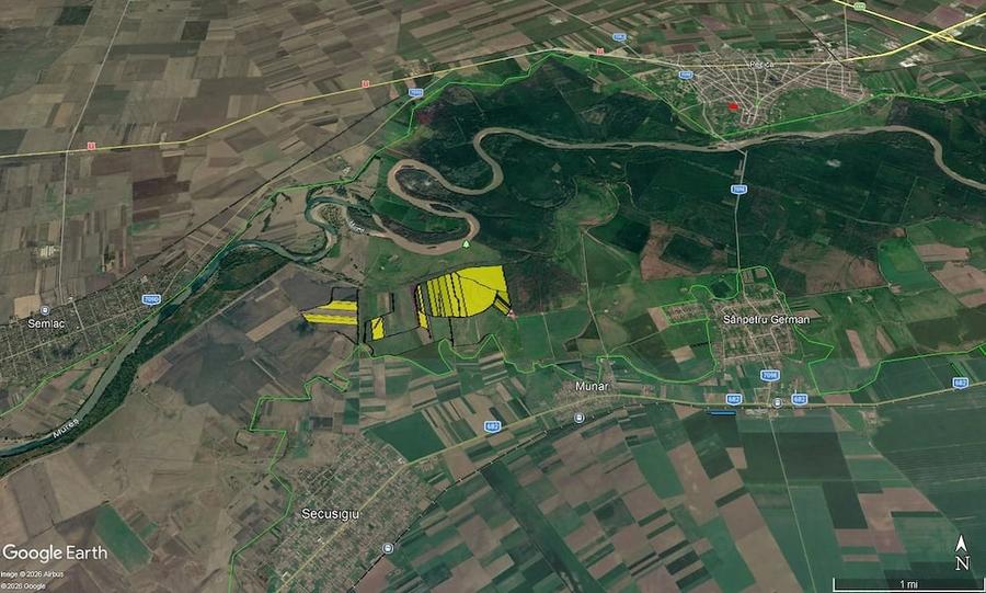 Teren de 1150000 mp, în Aradul Nou