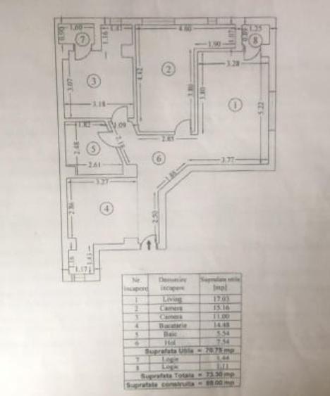 Apartament cu 3 camere decomandat, mobilat în Bucureștii Noi