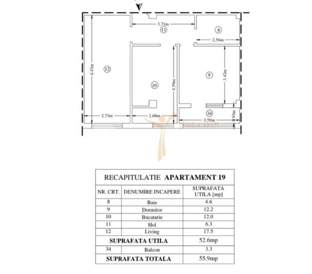 Apartament cu 2 camere decomandat, mobilat în Valea Adâncă