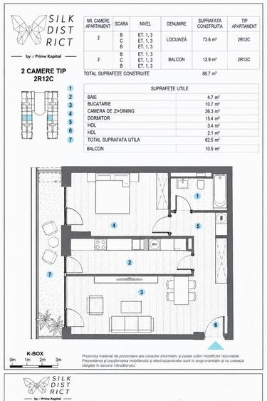 Apartament cu 2 camere decomandat în Exterior Vest