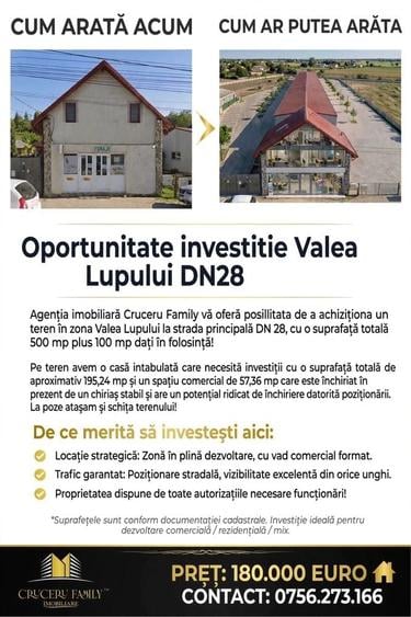 Spațiu comercial, de 250 mp, în Valea Lupului