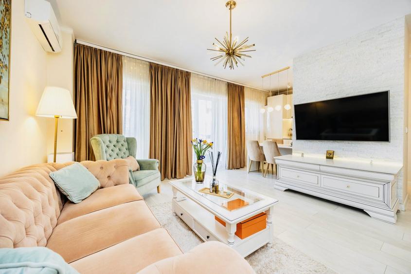 Apartament cu 2 camere semidecomandat, mobilat în Floreasca