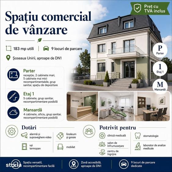 Spațiu comercial, de 183 mp, în Corbeanca