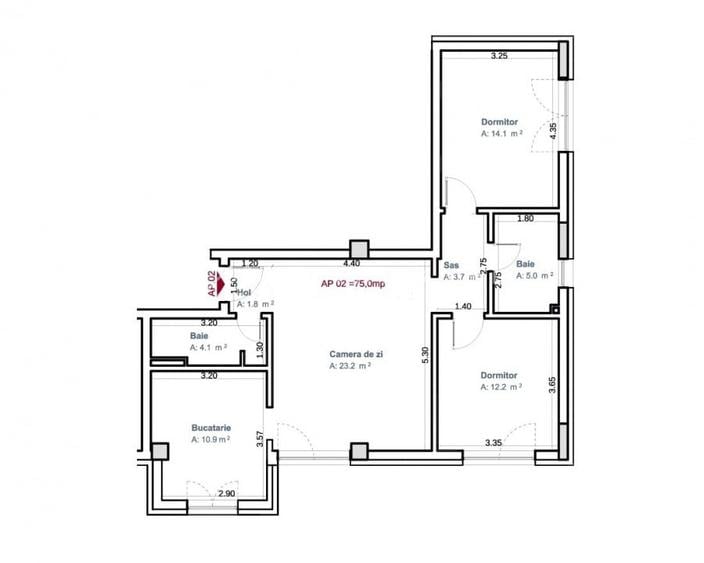 Apartament cu 3 camere semidecomandat, mobilat în Bună Ziua