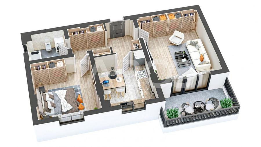 Apartament de vanzare decomandat 2 camere 60 mpu balcon Rahovei Sibiu - 6