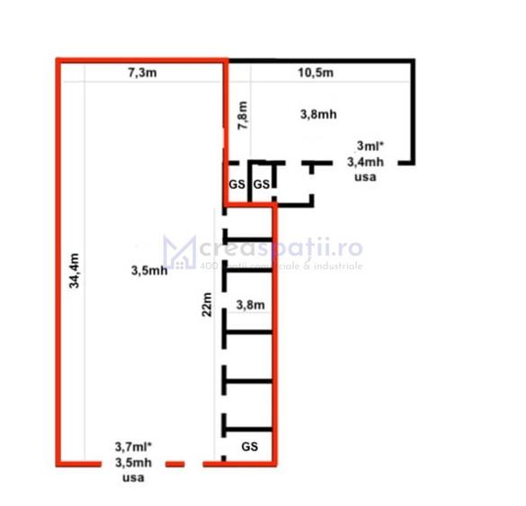 Spațiu comercial, de 334 mp, în Valea Lupului