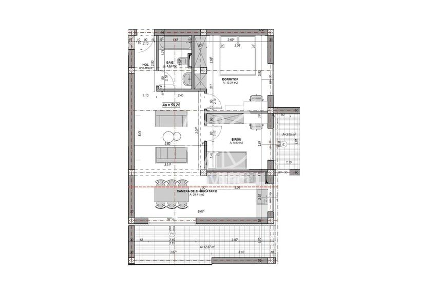 Apartament cu 3 camere în Vest