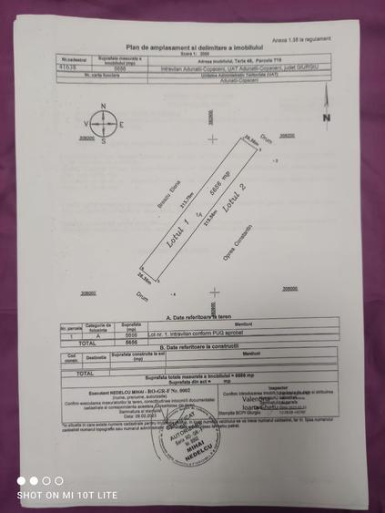 Teren Construcții intravilan de 5656 mp, în Adunații-Copăceni
