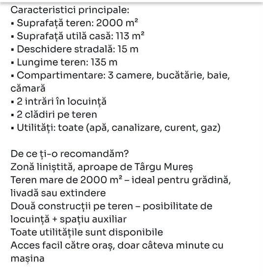Casă cu 3 camere cu Teren 2000 Mp în Criș