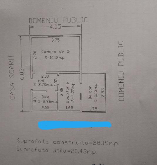 Garsonieră decomandată în Crâng