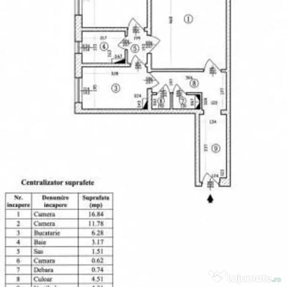 Apartament cu 2 camere decomandat în Central