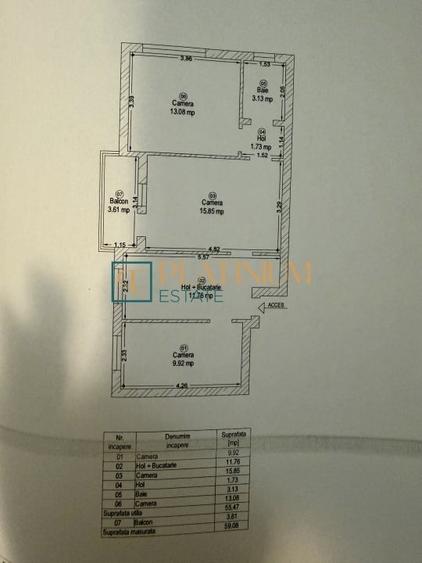 Apartament cu 3 camere semidecomandat, mobilat în Medicină