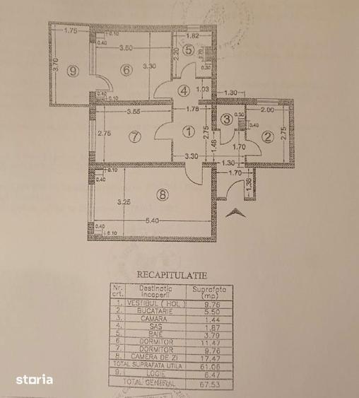 Apartament cu 3 camere decomandat, mobilat în Giurgiului