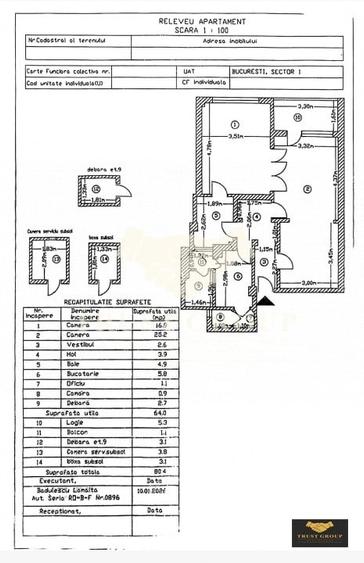Apartament cu 2 camere semidecomandat în Sala Palatului