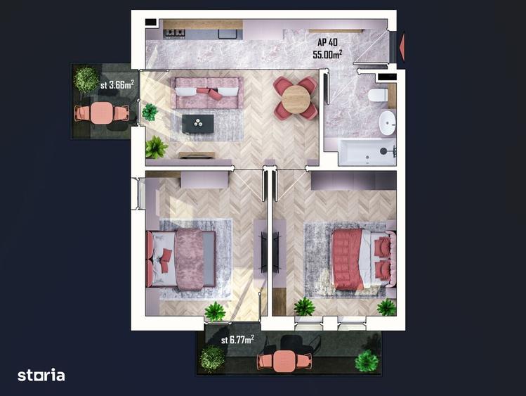 Apartament cu 3 camere în Sânnicoară