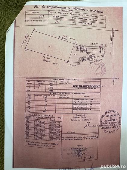 Casă cu 6 camere cu Teren 3588 Mp în Vârtoape