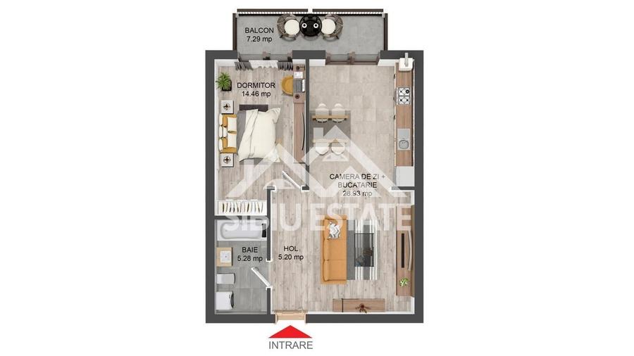 Apartament cu 2 camere decomandat în Șelimbăr