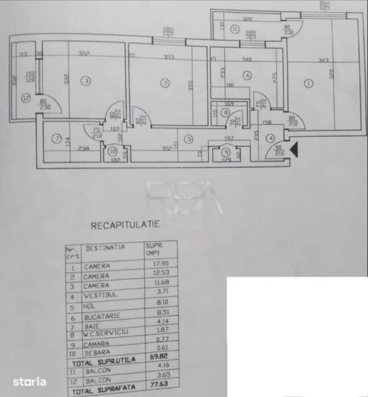 Apartament cu 3 camere decomandat în Dorobanți