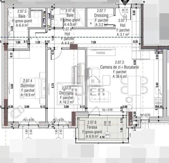 Apartament cu 3 camere/93 mp/CF/zona C-tin Brancusi. - 4