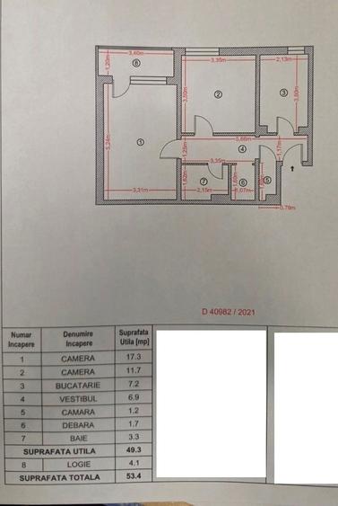 Apartament cu 2 camere decomandat în Titan