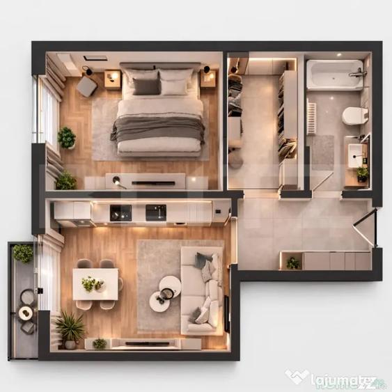 Apartament cu 2 camere semidecomandat în Calea Moldovei