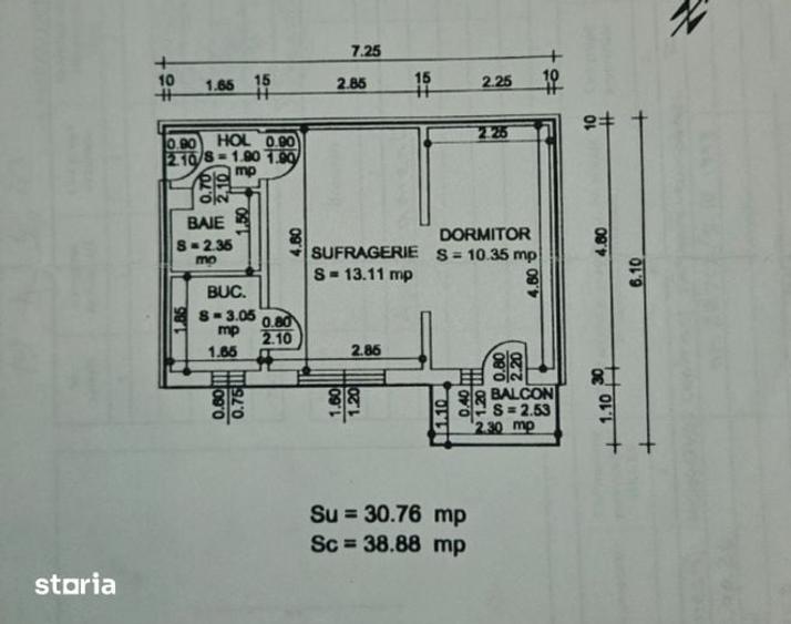 Apartament cu 2 camere în Ștefănești