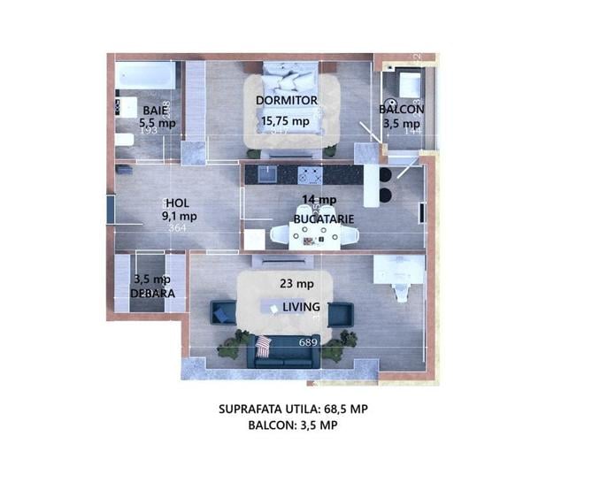 Apartament cu 2 camere decomandat în Copou