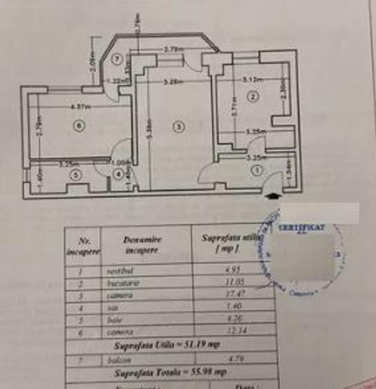 Apartament cu 2 camere semidecomandat, mobilat în Panduri