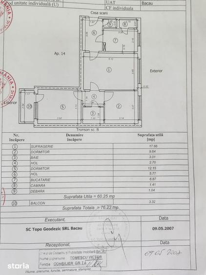 Apartament cu 3 camere semidecomandat în Republicii