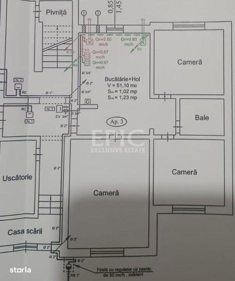 Apartament cu 3 camere decomandat în Tudor