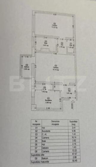 Apartament cu 2 camere decomandat în Tipografilor