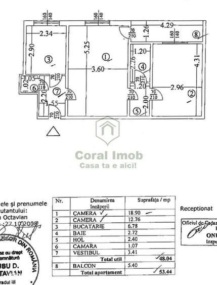 Apartament cu 2 camere semidecomandat în Tei
