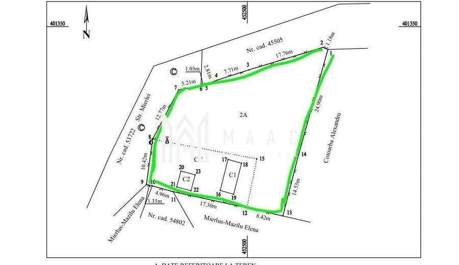 Teren Construcții intravilan de 996 mp, în Goranu