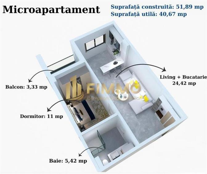 Apartament cu 2 camere semidecomandat în Periferie