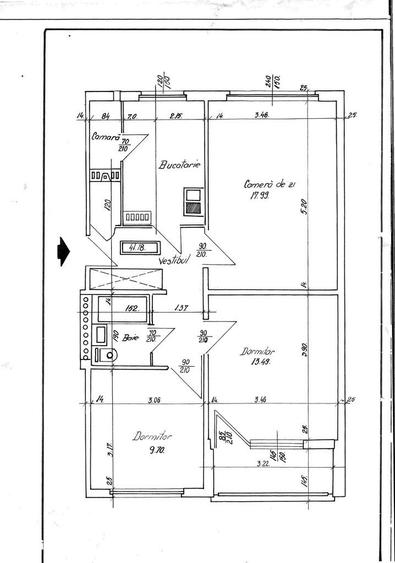 Apartament cu 3 camere decomandat în Valea Oltului