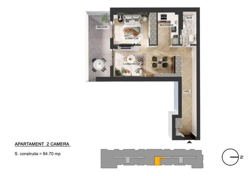 Apartament 2 camere Pipera | Etaj 2 | Terasa 15 mp | Prima inchiriere | Loc parcare subteran inclus - 8