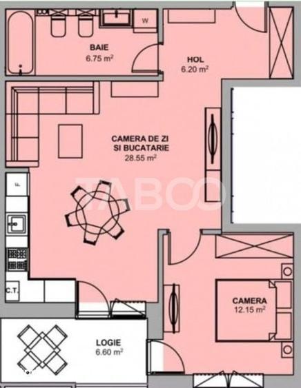 Apartament cu 2 camere decomandat în Șelimbăr