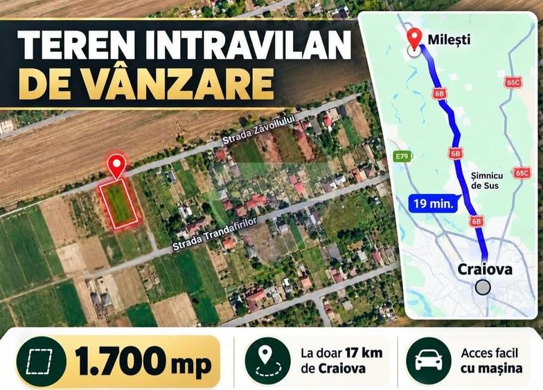 Teren Construcții de 1700 mp, în Milești